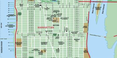 Карта улицама Менхетна, Њујорк