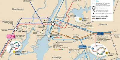 Јфк до Менхетна мапи метроа