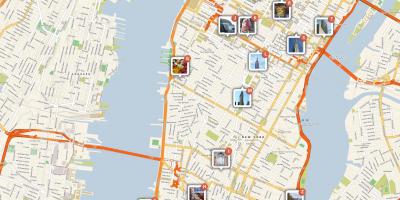 Карта Манхеттена са тачкама од интереса