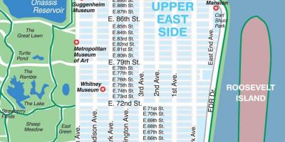 Карта горњег Ист-сайда Менхетна