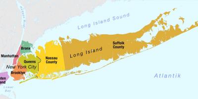 Мапа Њујорка на Менхетну и Лонг Исланд