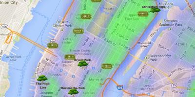 Карта Менхетна паркови