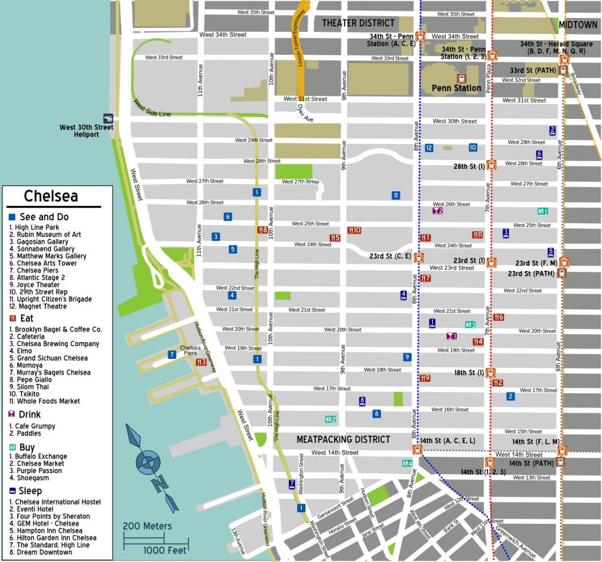 карта Челси на Менхетну