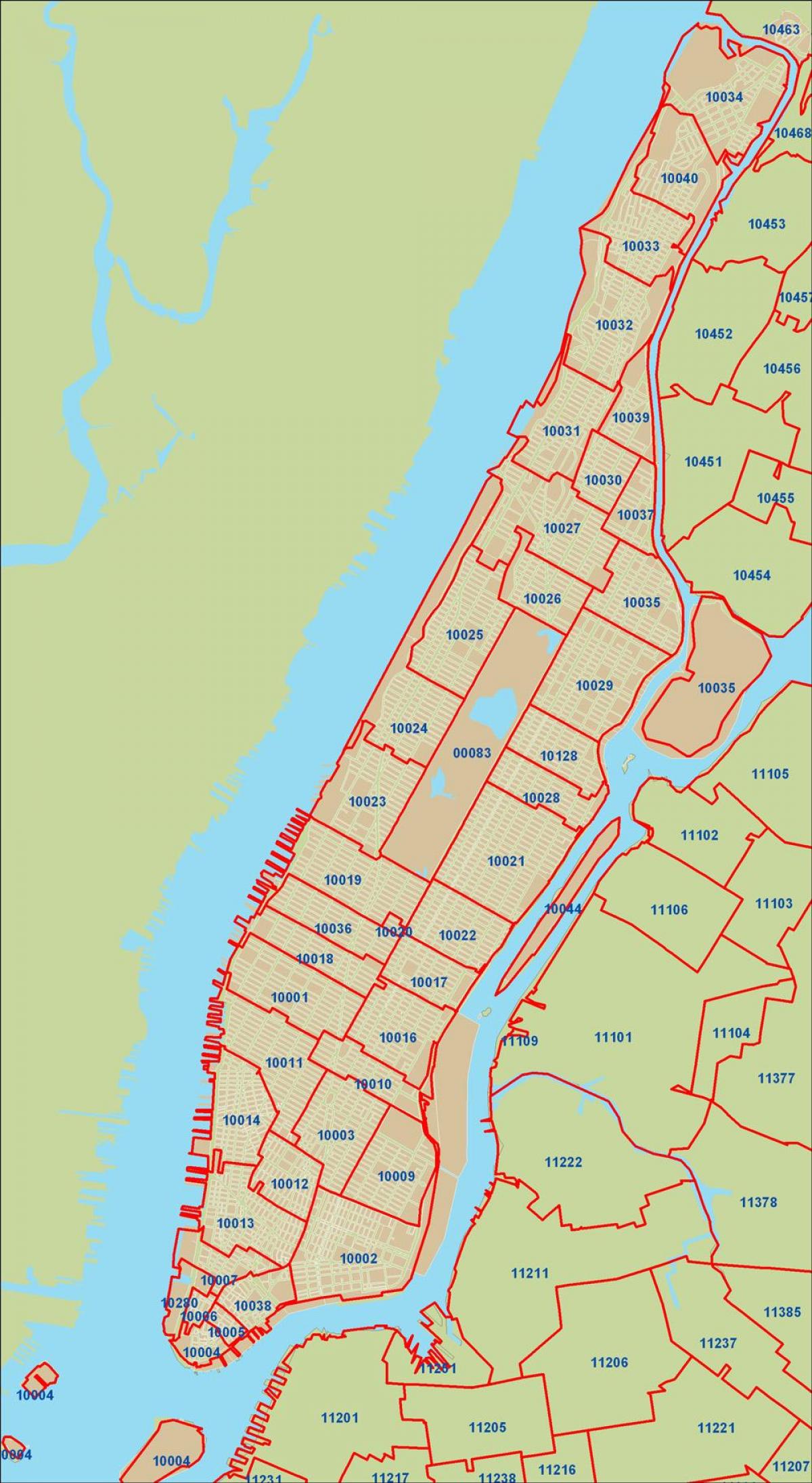 СПТА код Њујорка Manhattan карта