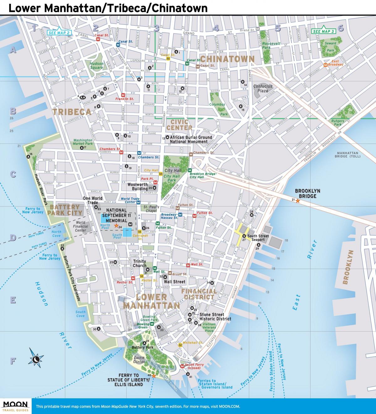 карта Менхетну у Њујорку