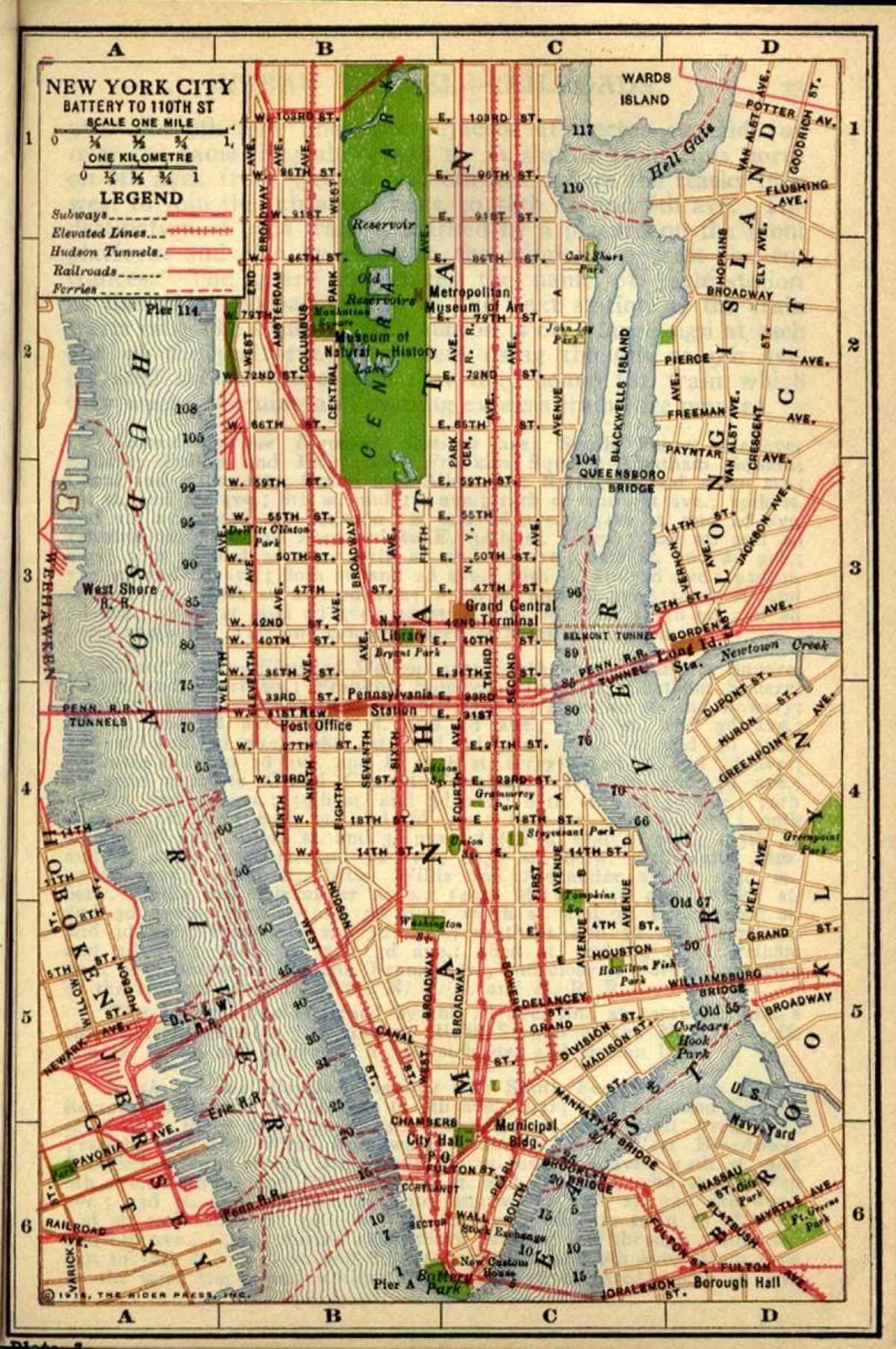 мапа старог Менхетна